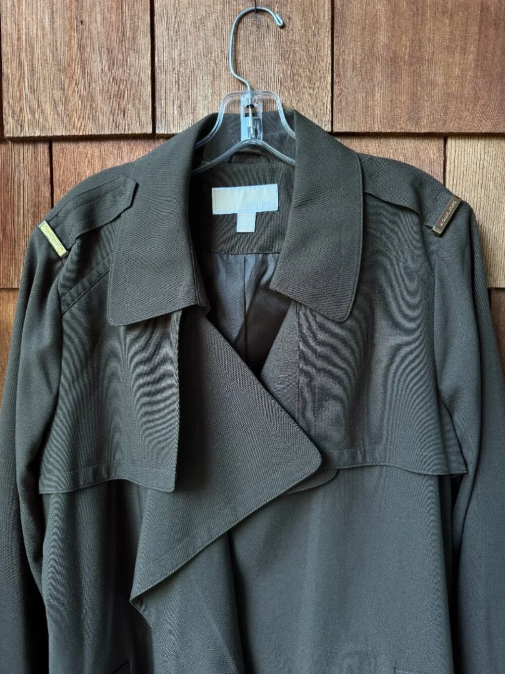 NWT Michael Kors Olive Green Wrap Belted Trench Coat in Women's X-Large